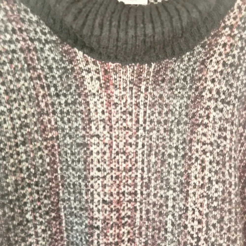 Pure Jill Oversized Tweed Knit Cowl Neck Tunic Sweater Plus Size 2X